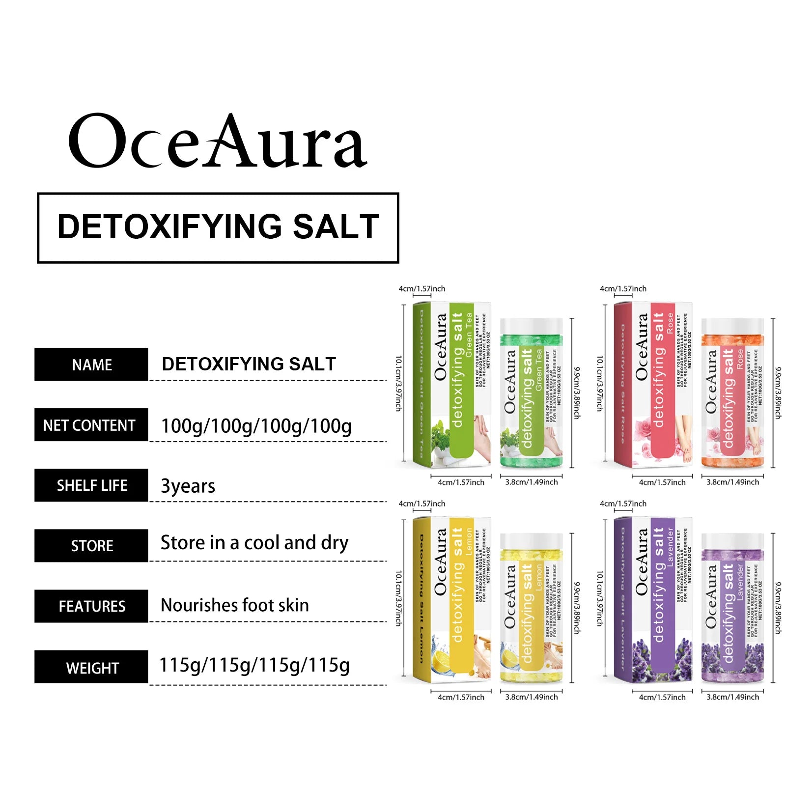 Oceaura Exfoliating Foot Bath Salt 100g