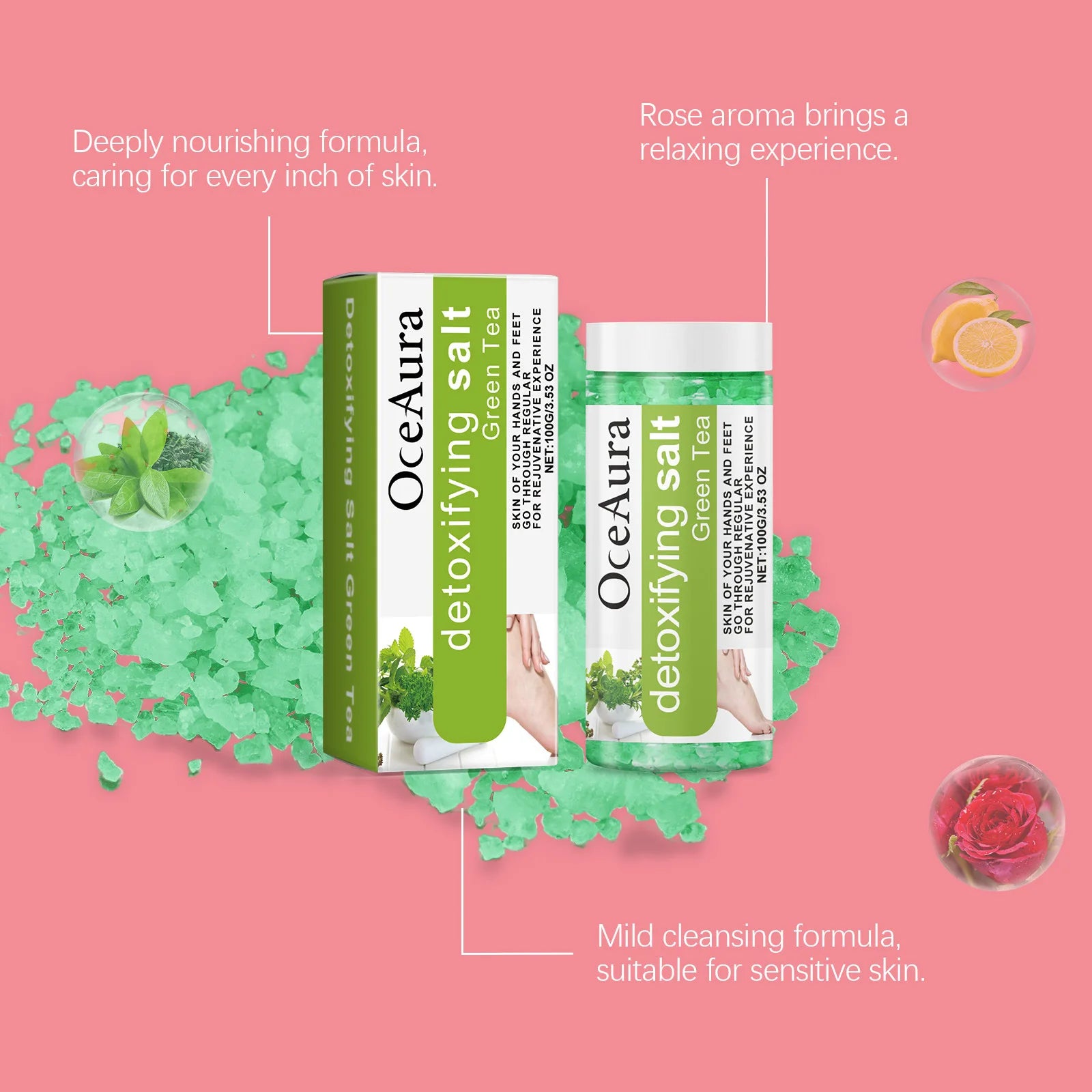 Oceaura Exfoliating Foot Bath Salt 100g