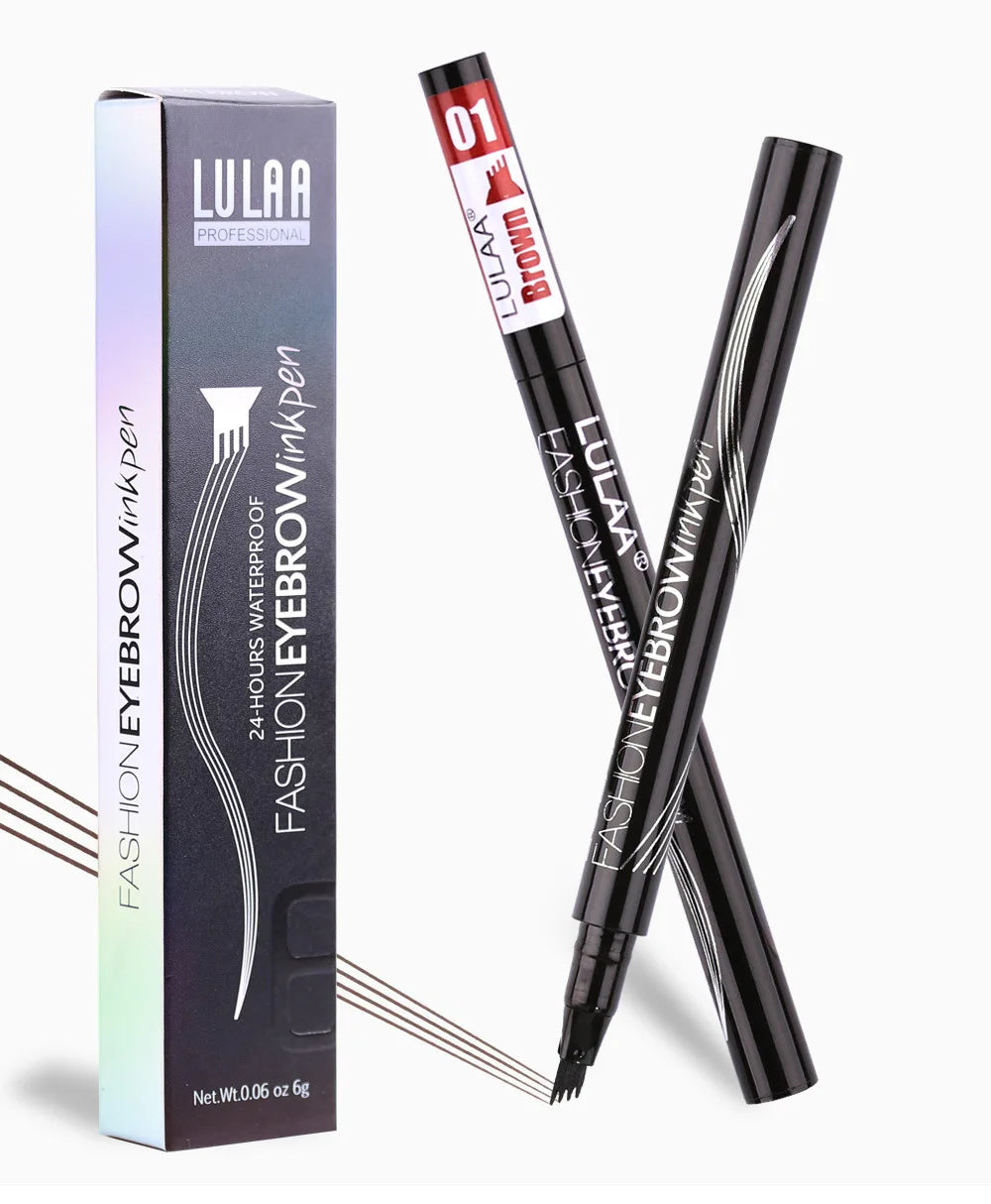 4D Microblading Eyebrow Pen – Long-Lasting Liquid Pencil with 4-Fork Tip for Fine Hair-Like Strokes