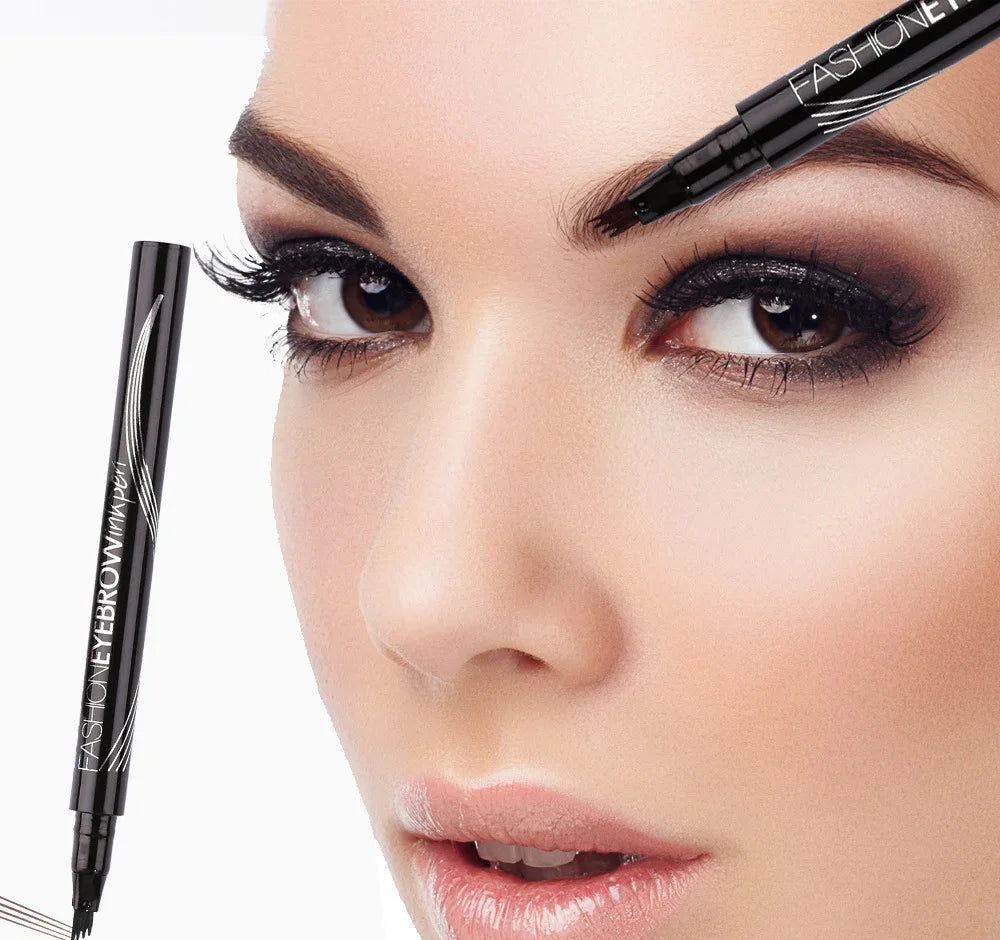 4D Microblading Eyebrow Pen – Long-Lasting Liquid Pencil with 4-Fork Tip for Fine Hair-Like Strokes