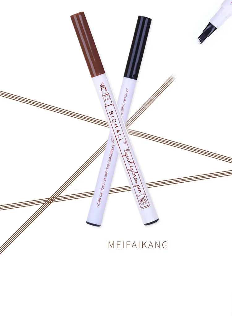 4D Microblading Eyebrow Pen – Long-Lasting Liquid Pencil with 4-Fork Tip for Fine Hair-Like Strokes