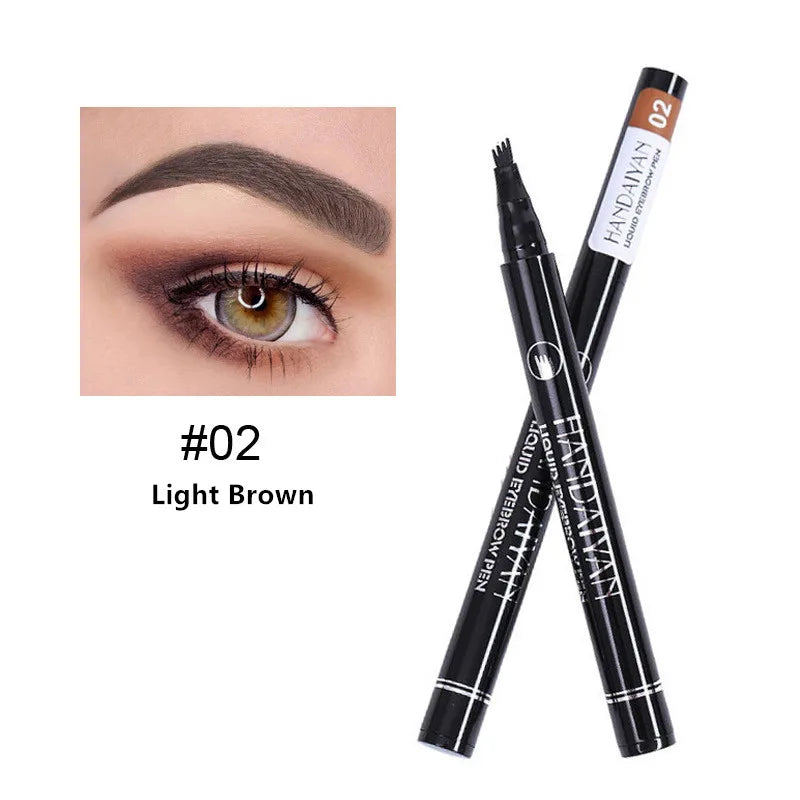 4D Microblading Eyebrow Pen – Long-Lasting Liquid Pencil with 4-Fork Tip for Fine Hair-Like Strokes