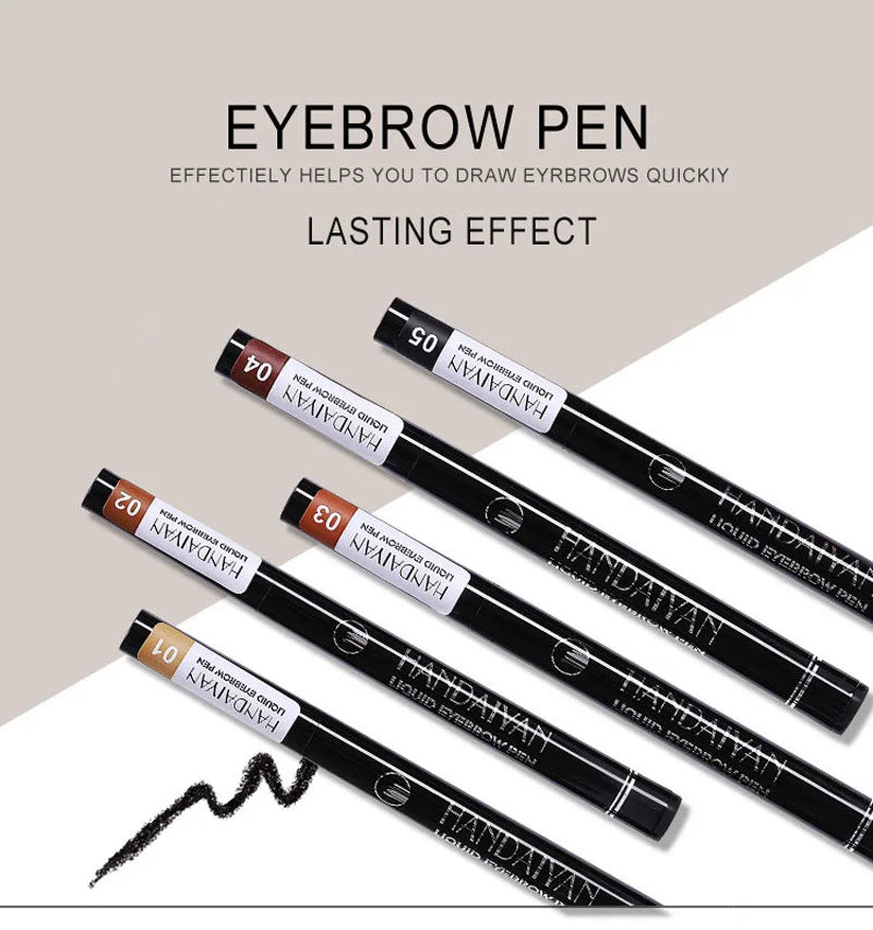 4D Microblading Eyebrow Pen – Long-Lasting Liquid Pencil with 4-Fork Tip for Fine Hair-Like Strokes