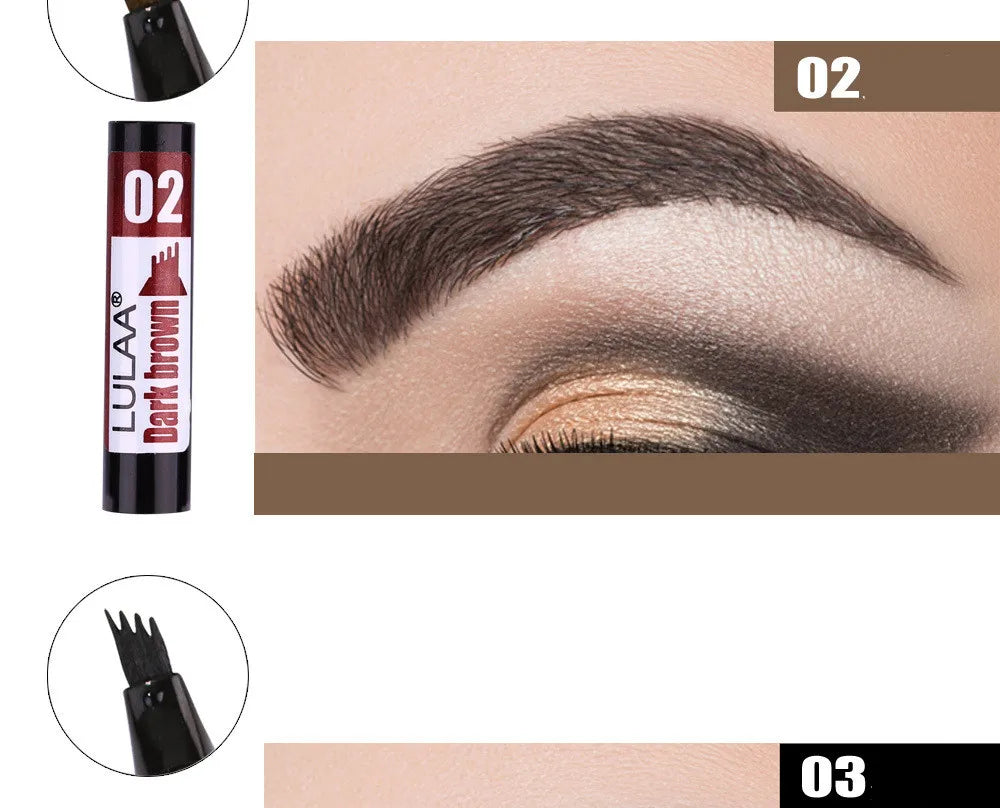 4D Microblading Eyebrow Pen – Long-Lasting Liquid Pencil with 4-Fork Tip for Fine Hair-Like Strokes