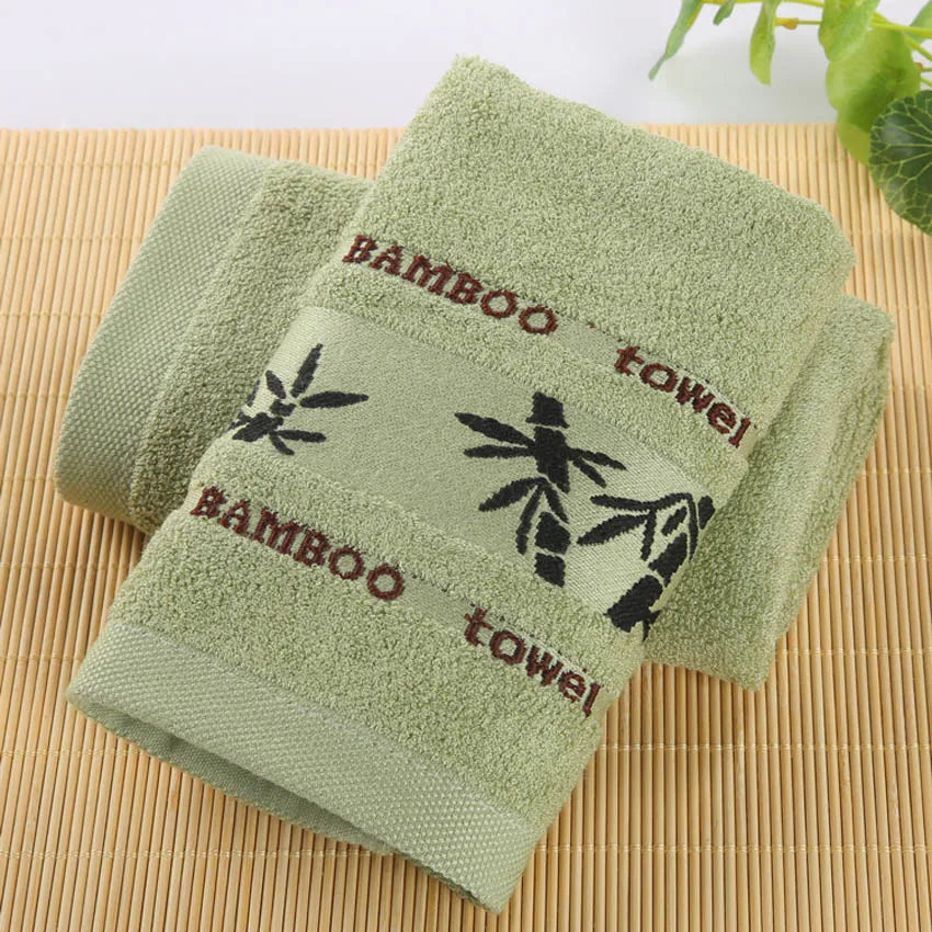 Bamboo Leaves Towel Set – Soft Bath, Face, Hand & Hair Towels for Home, Spa & Hotel Use