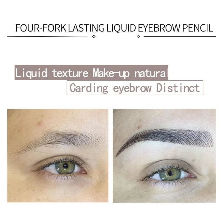 4D Microblading Eyebrow Pen – Long-Lasting Liquid Pencil with 4-Fork Tip for Fine Hair-Like Strokes