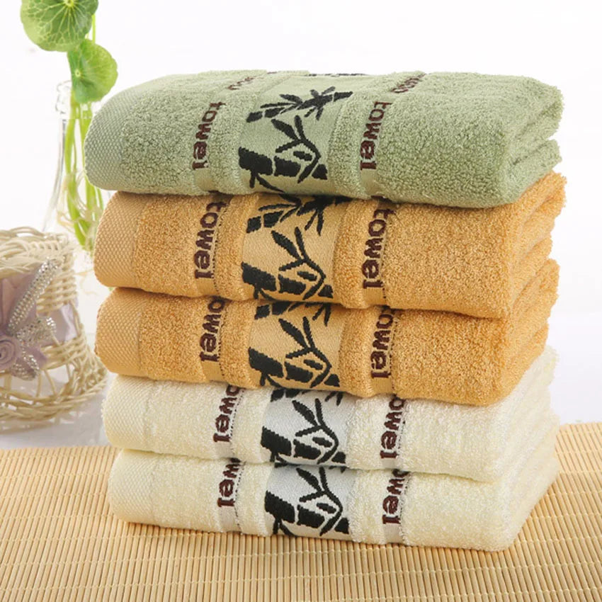 Bamboo Leaves Towel Set – Soft Bath, Face, Hand & Hair Towels for Home, Spa & Hotel Use