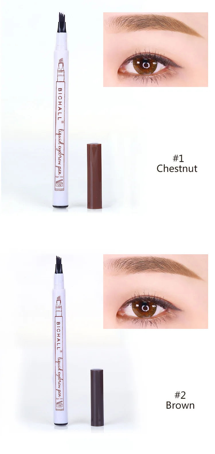 4D Microblading Eyebrow Pen – Long-Lasting Liquid Pencil with 4-Fork Tip for Fine Hair-Like Strokes