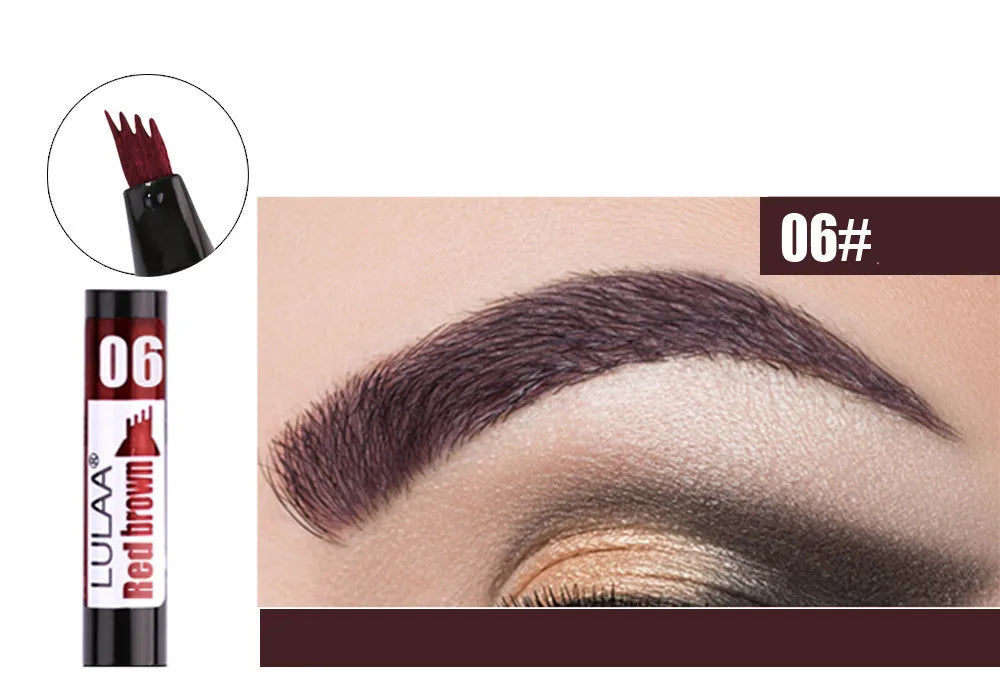 4D Microblading Eyebrow Pen – Long-Lasting Liquid Pencil with 4-Fork Tip for Fine Hair-Like Strokes