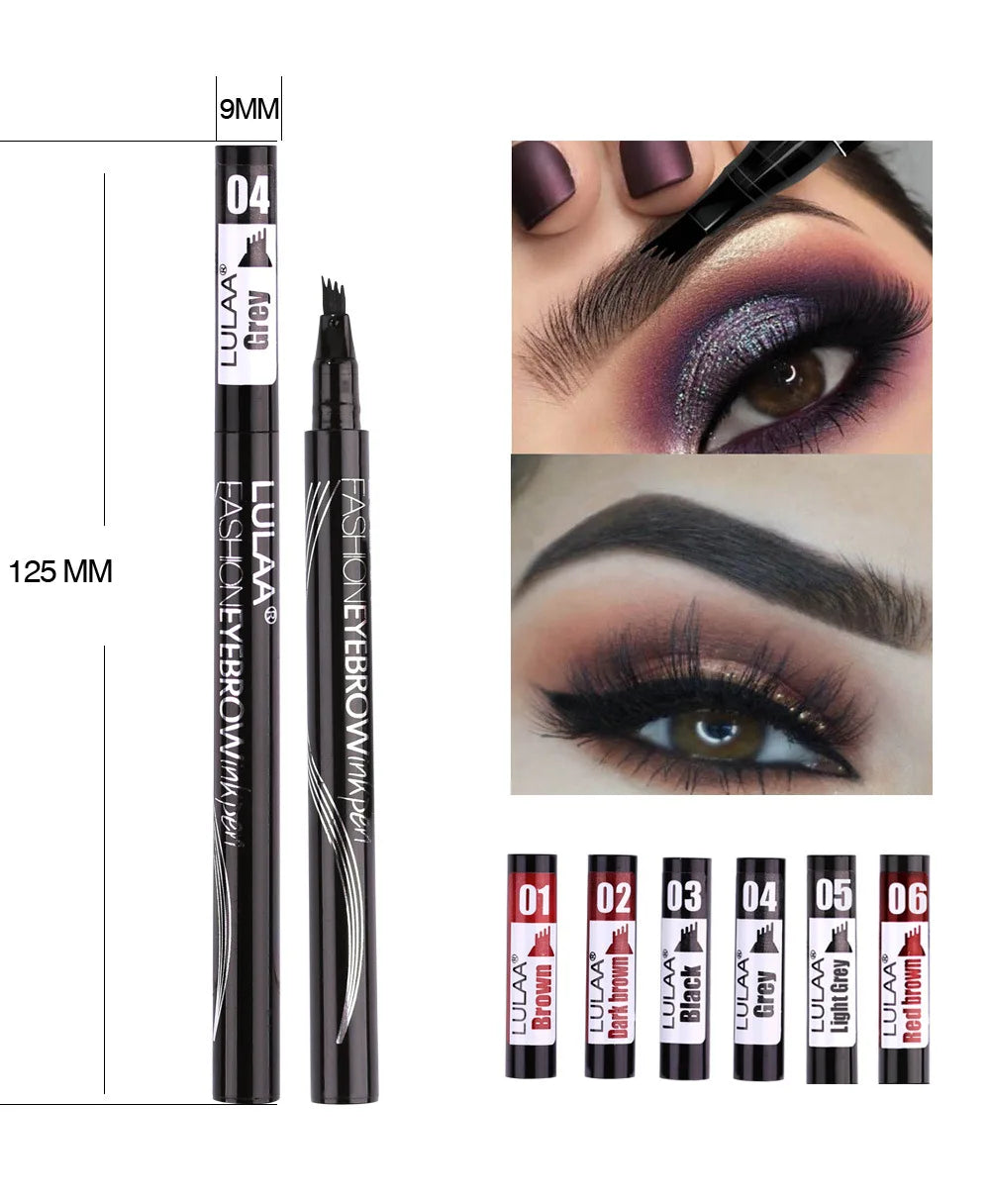4D Microblading Eyebrow Pen – Long-Lasting Liquid Pencil with 4-Fork Tip for Fine Hair-Like Strokes