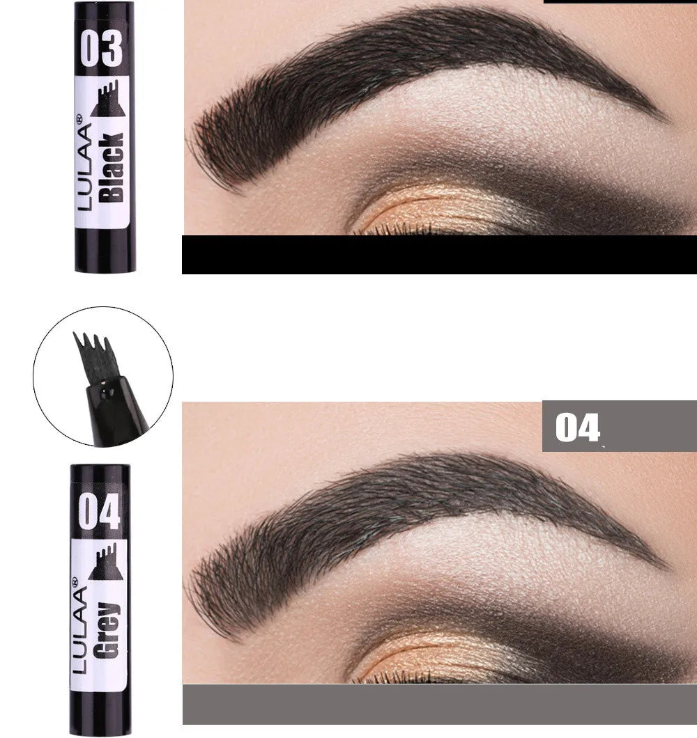 4D Microblading Eyebrow Pen – Long-Lasting Liquid Pencil with 4-Fork Tip for Fine Hair-Like Strokes