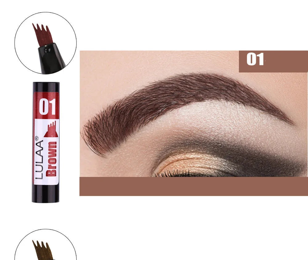 4D Microblading Eyebrow Pen – Long-Lasting Liquid Pencil with 4-Fork Tip for Fine Hair-Like Strokes