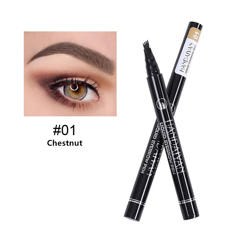 4D Microblading Eyebrow Pen – Long-Lasting Liquid Pencil with 4-Fork Tip for Fine Hair-Like Strokes