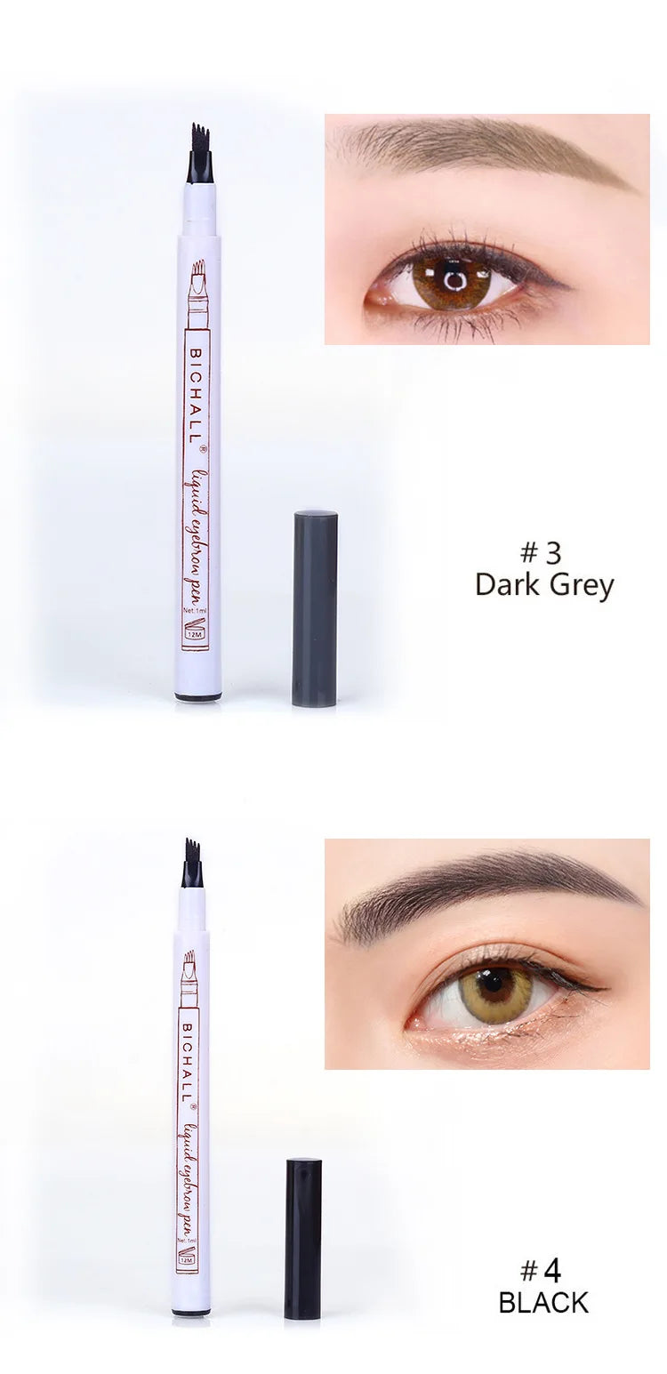 4D Microblading Eyebrow Pen – Long-Lasting Liquid Pencil with 4-Fork Tip for Fine Hair-Like Strokes