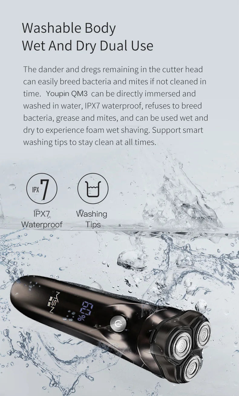 Electric Waterproof Men's Shaver