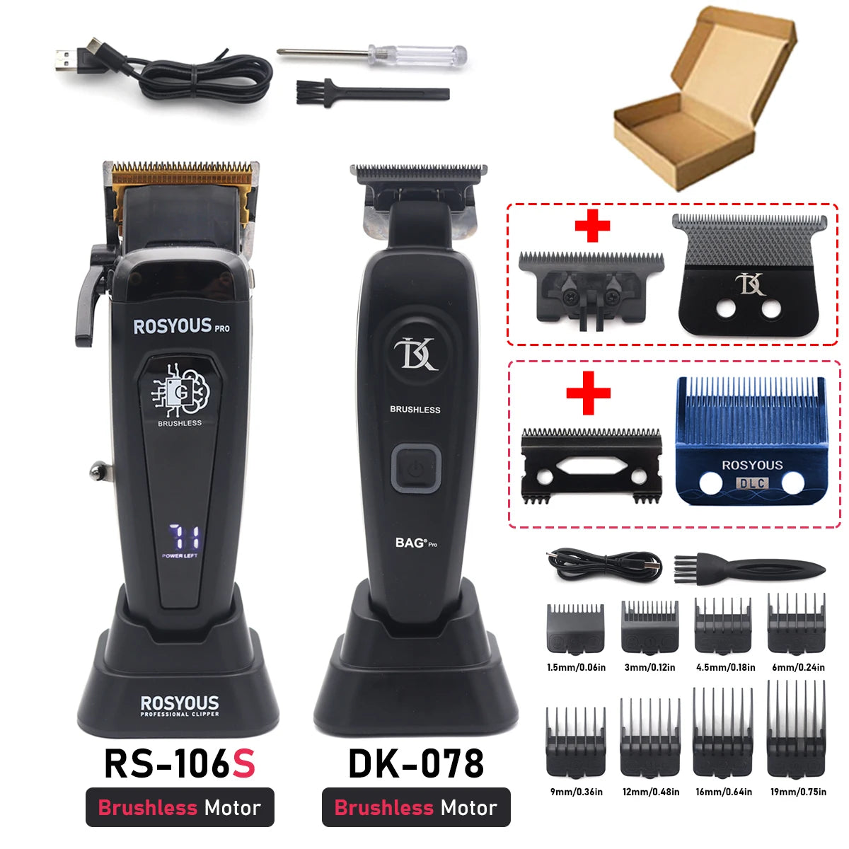Professional Hair Clipper with Brushless Motor & DLC Blade