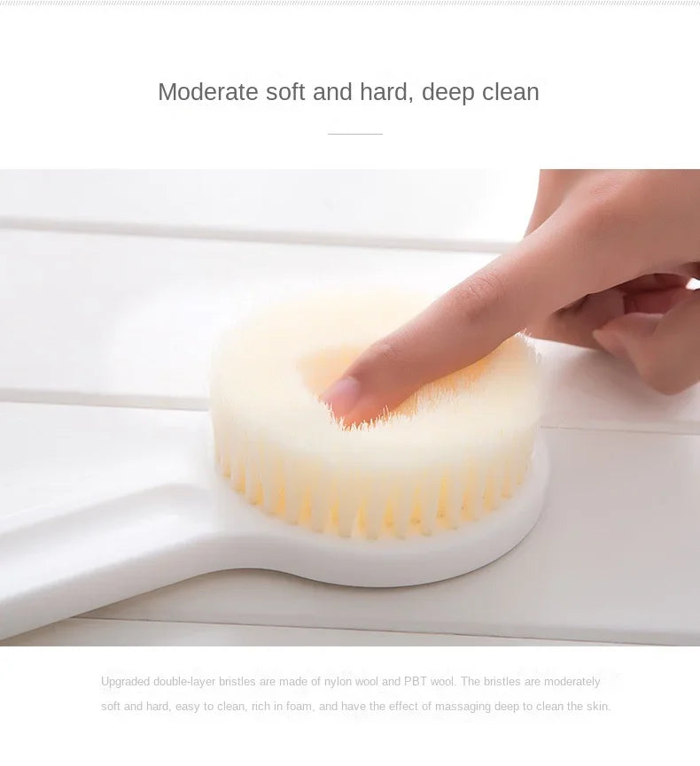 Long Handle Back Brush for Shower – Soft Bristle Body Exfoliating Bath Scrubber