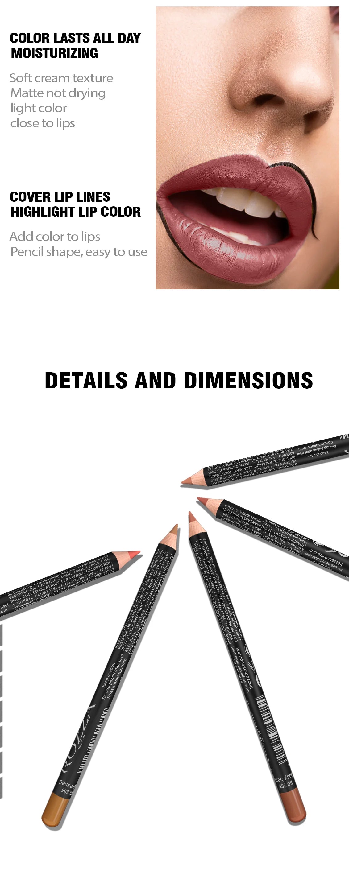 14-Color Nude Matte Lip Pencil