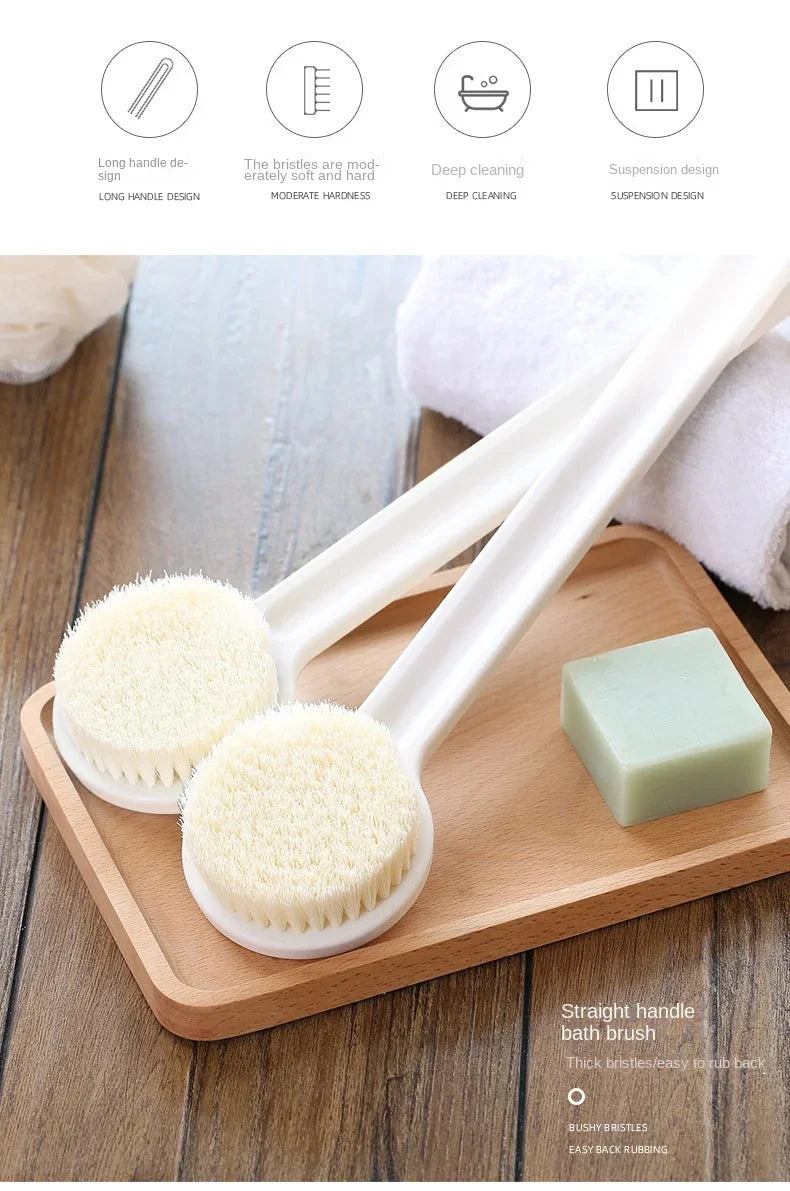 Long Handle Back Brush for Shower – Soft Bristle Body Exfoliating Bath Scrubber