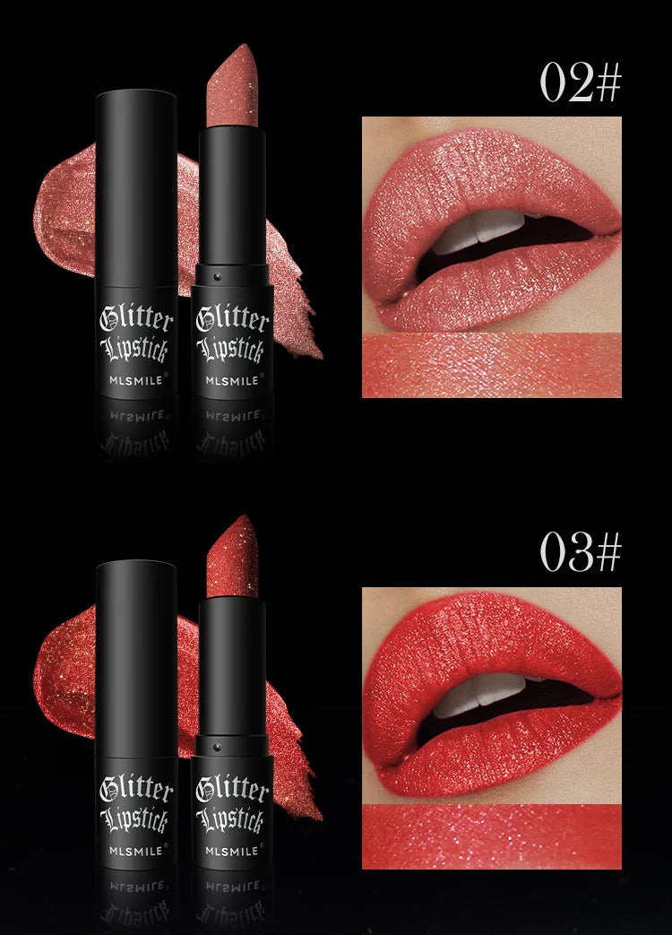 7-Color Glitter Waterproof Metallic Lipstick