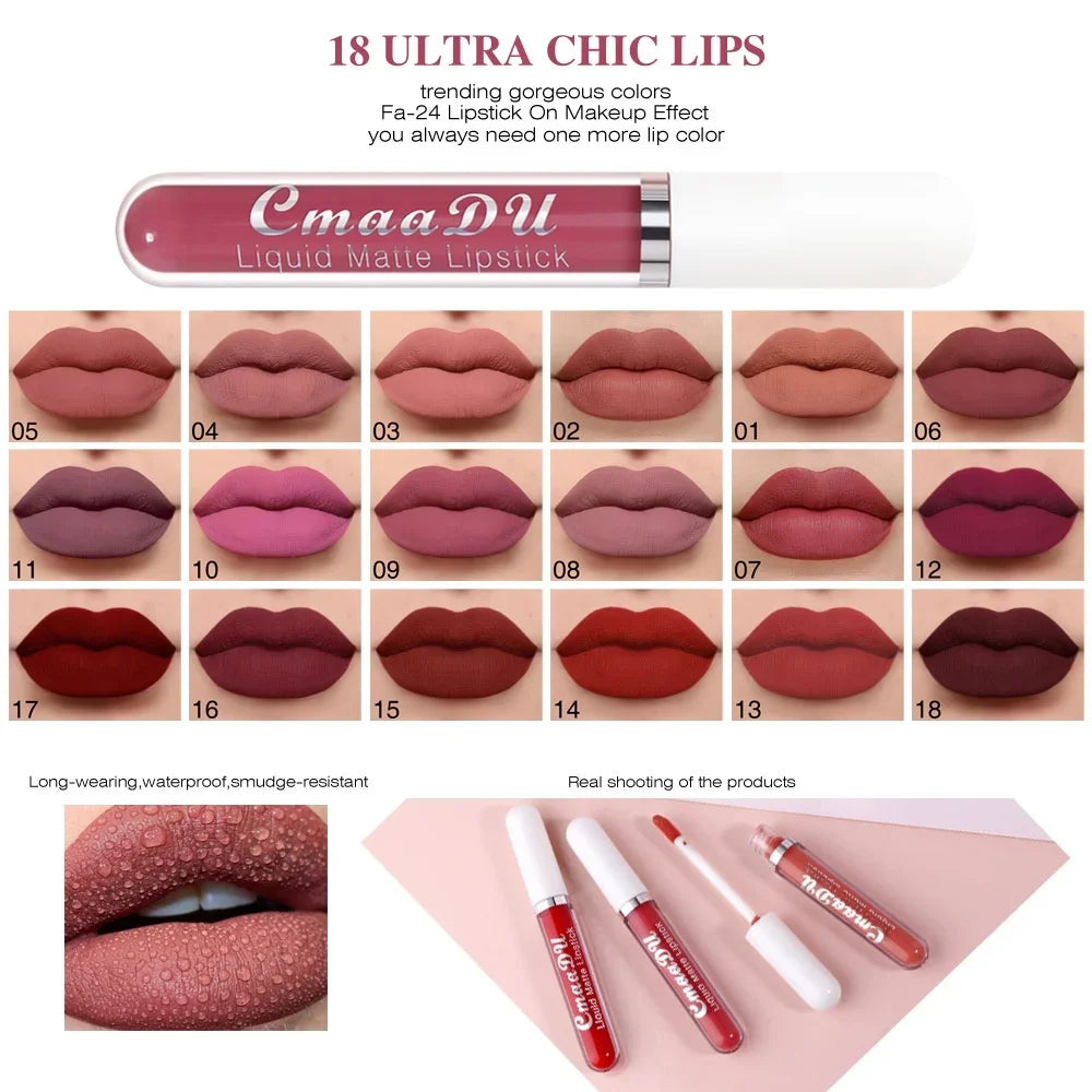 Velvet Matte Lip Gloss – Long-Lasting Waterproof Liquid Lipstick