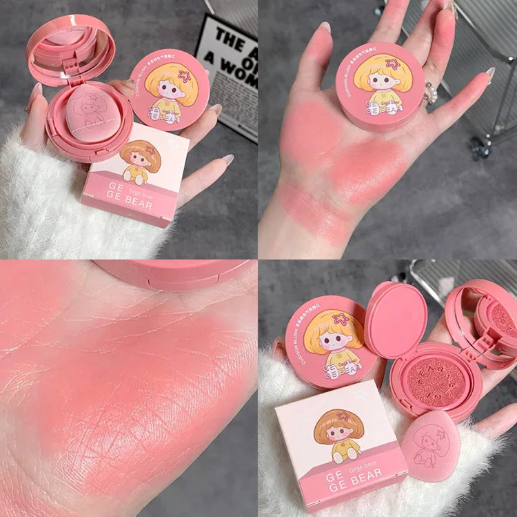 Gege Bear Cushion Blush – Blendable, Whitening & Long-Lasting