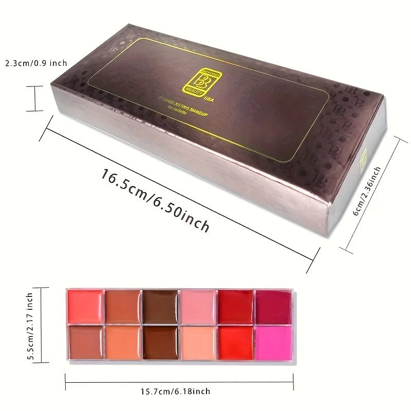 12-Color Moisturizing Lip Gloss Palette
