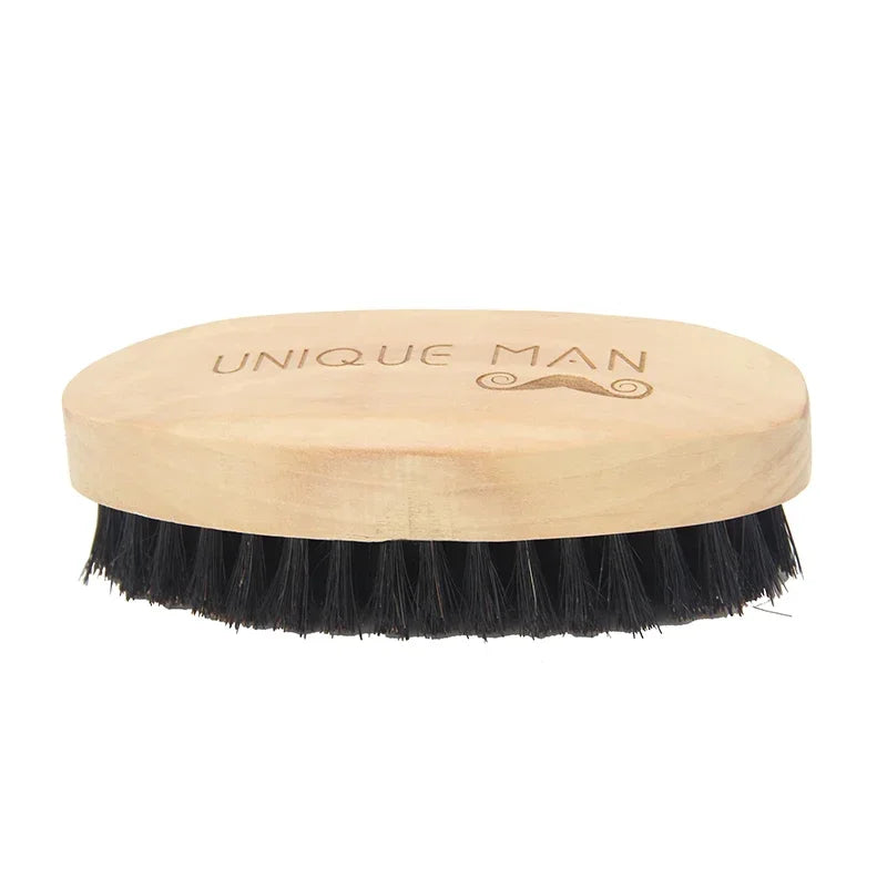 Wooden Beard & Hair Brush for Men – Natural Boar Bristle Grooming Comb