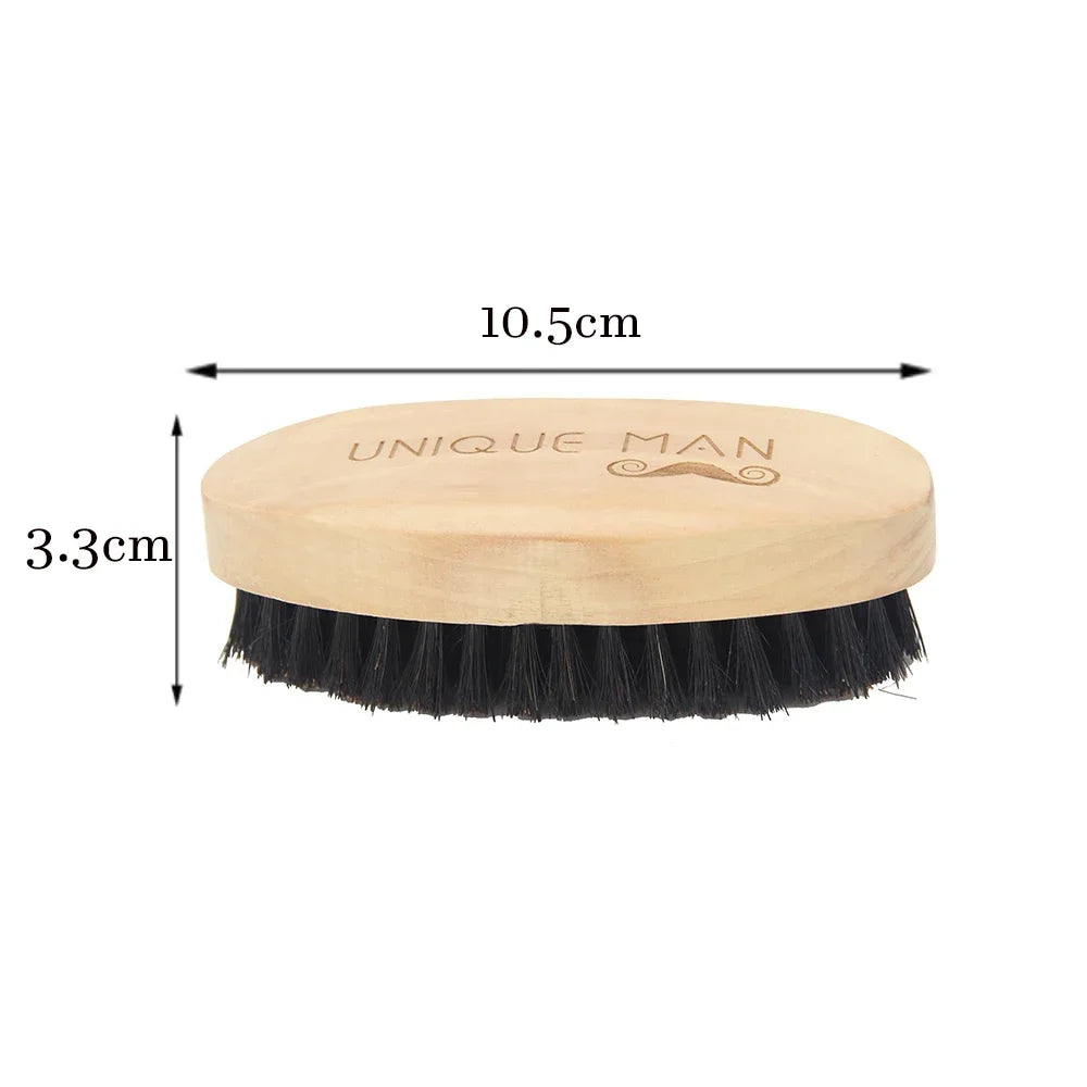 Wooden Beard & Hair Brush for Men – Natural Boar Bristle Grooming Comb