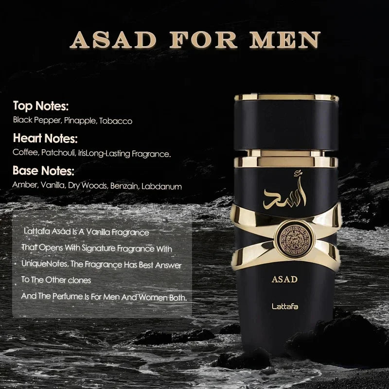 100ml Asad Eau De Toilette Spray – Long-Lasting Arabic Fragrance for Men & Unisex Use