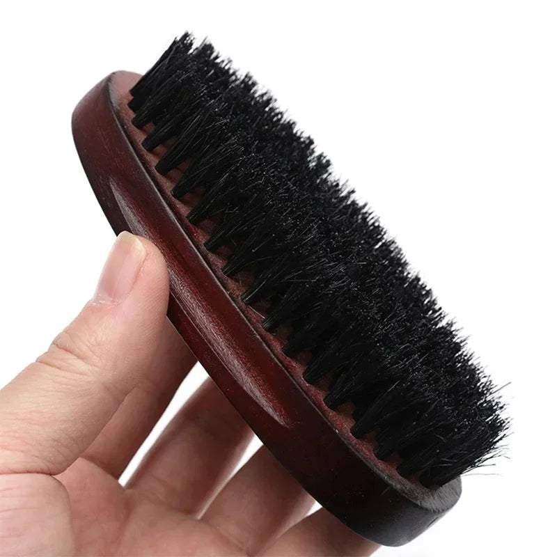 Wooden Beard & Hair Brush for Men – Natural Boar Bristle Grooming Comb