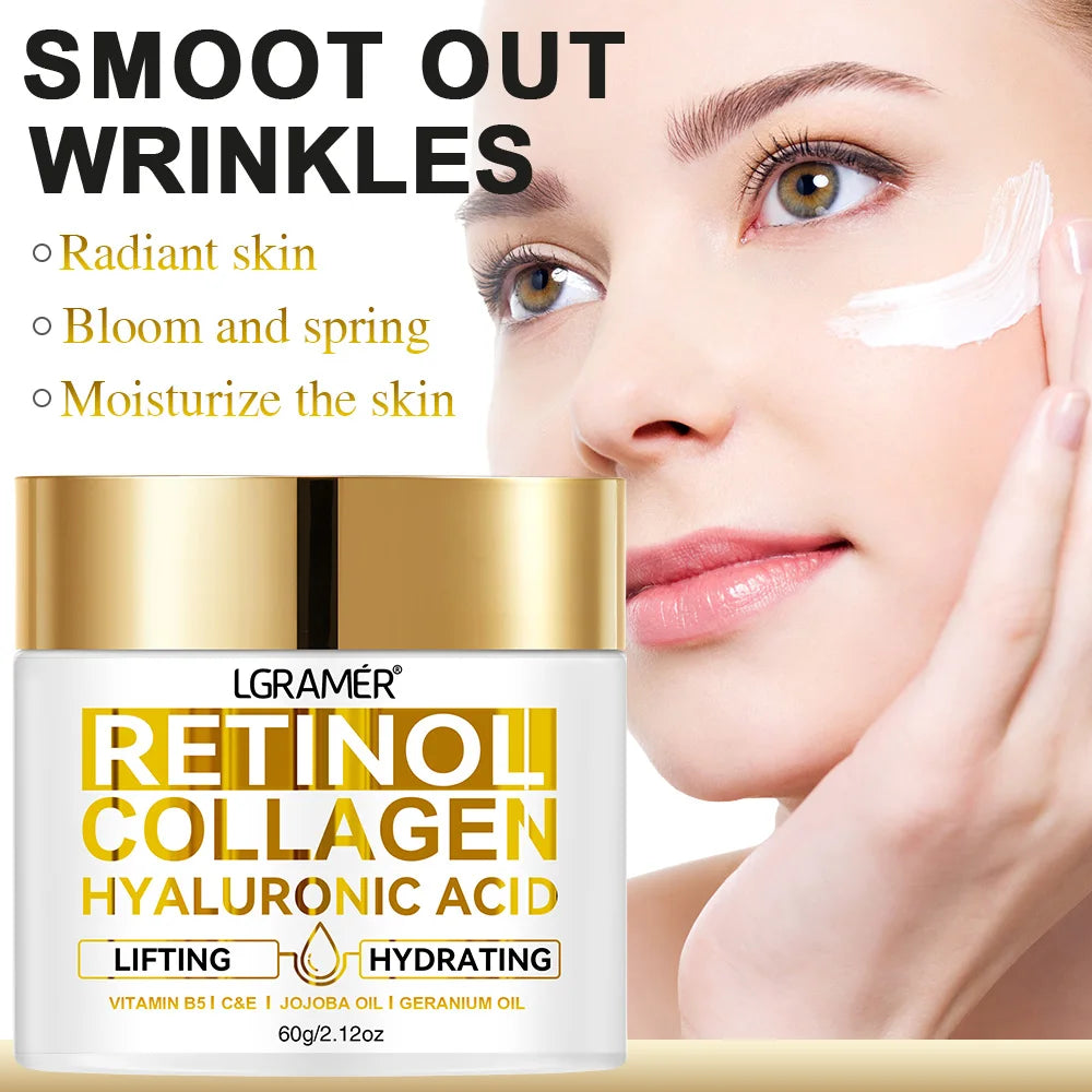Retinol Face Cream – Anti-Wrinkle Moisturizer with Collagen and Hyaluronic Acid for Women & Men
