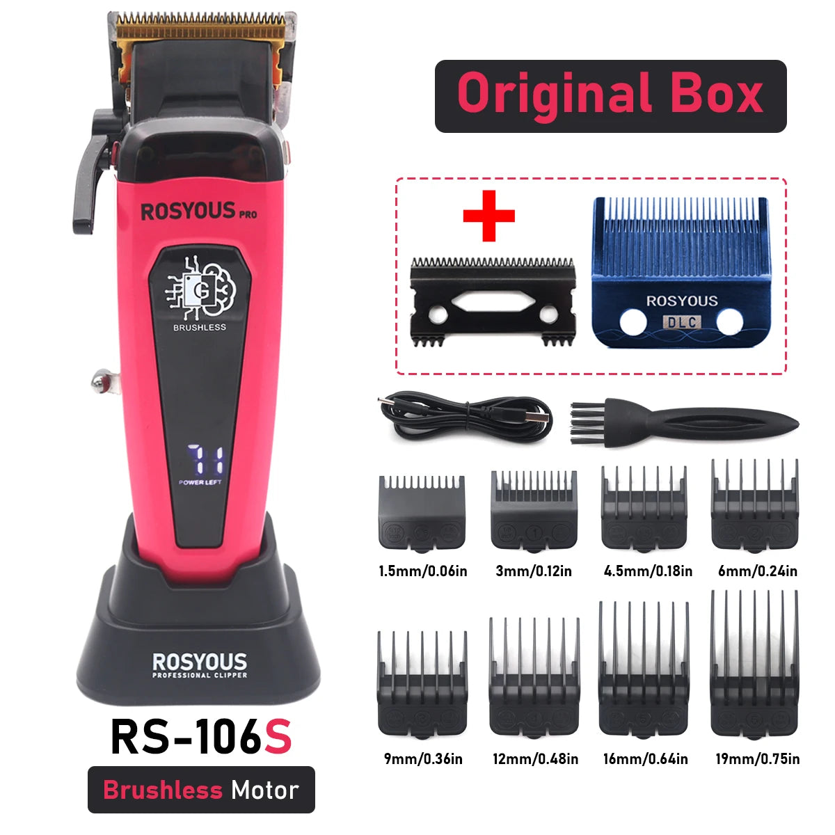 Professional Hair Clipper with Brushless Motor & DLC Blade