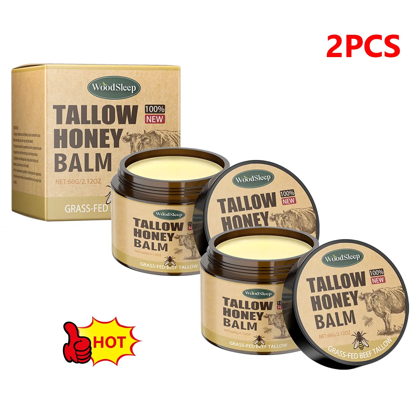 Whipped Beef Tallow & Honey Balm – Organic Face & Body Moisturizer