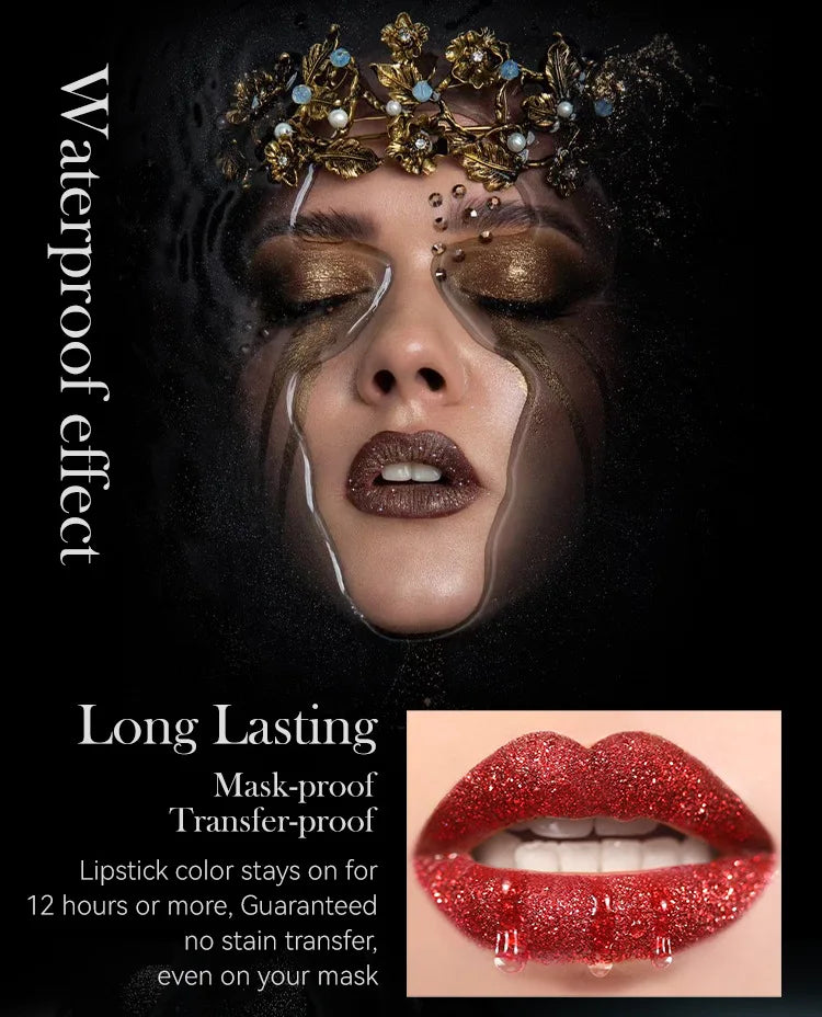 7-Color Glitter Waterproof Metallic Lipstick