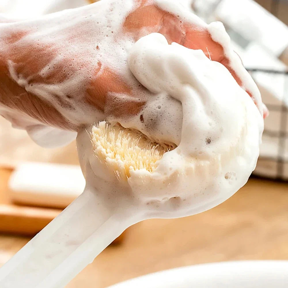 Long Handle Back Brush for Shower – Soft Bristle Body Exfoliating Bath Scrubber