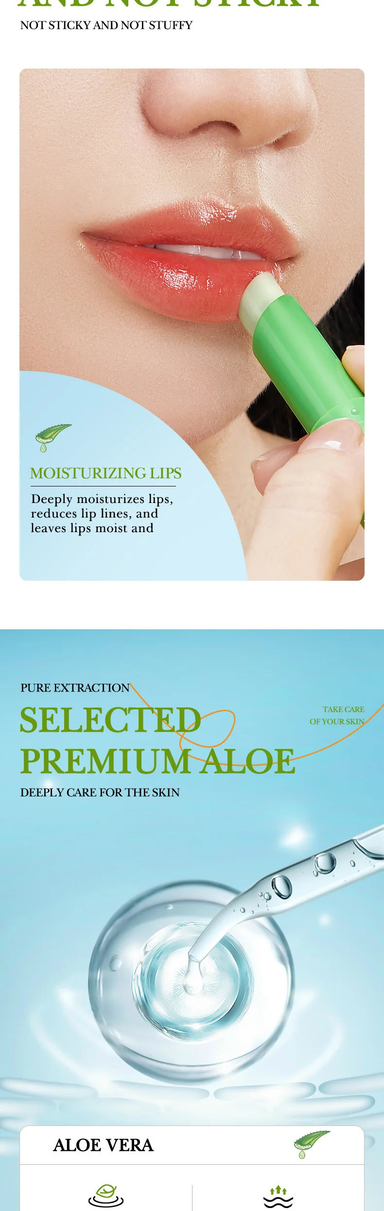 SADOER Aloe Lip Balm – Hydrating and Repairing Lip Care