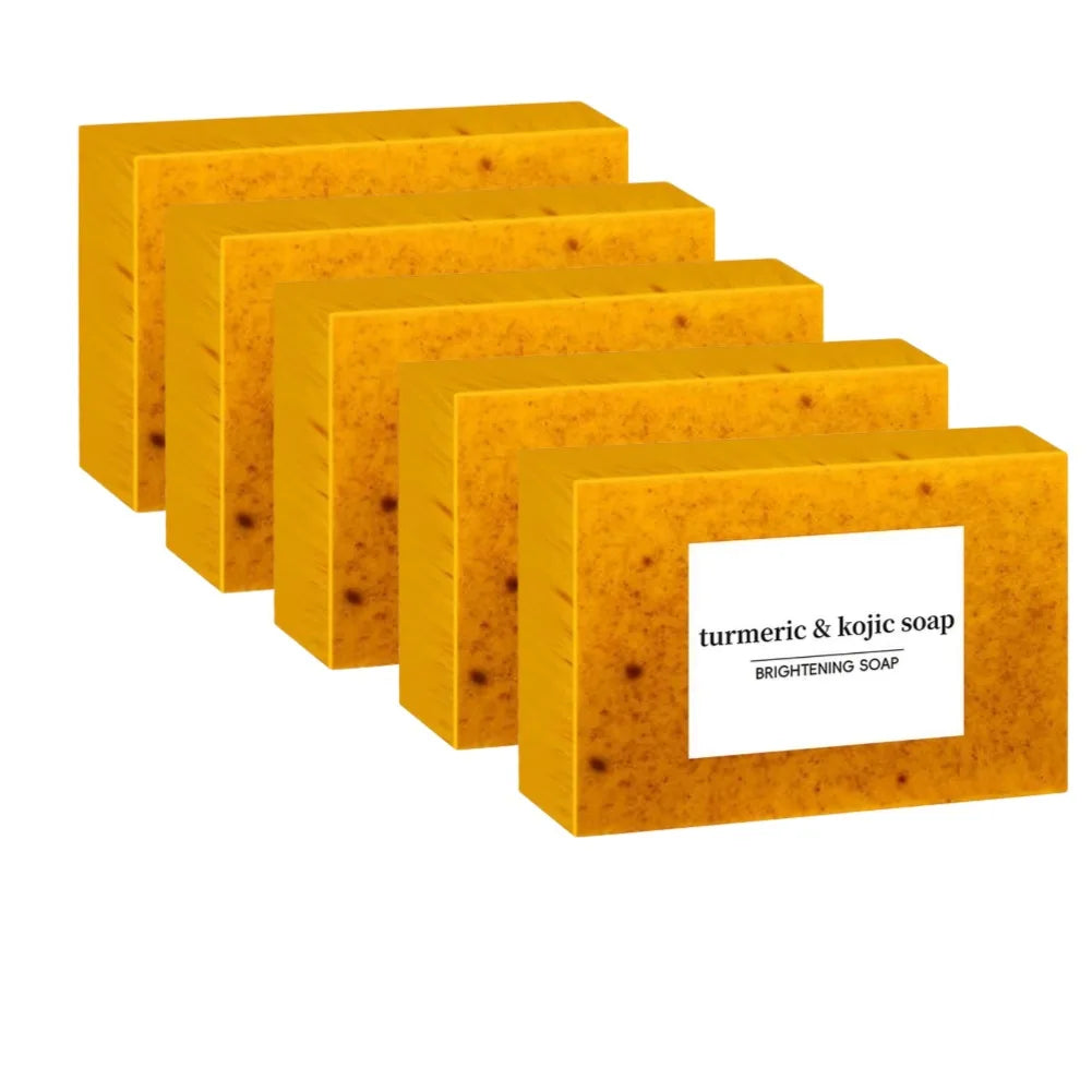 100g Turmeric Handmade Soap – Lemon Kojic Acid Facial & Body Care Bar (1/3/5pcs)