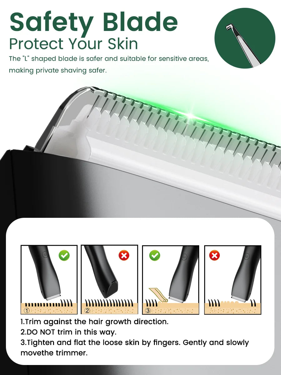 Men’s Waterproof Electric Groin & Body Shaver