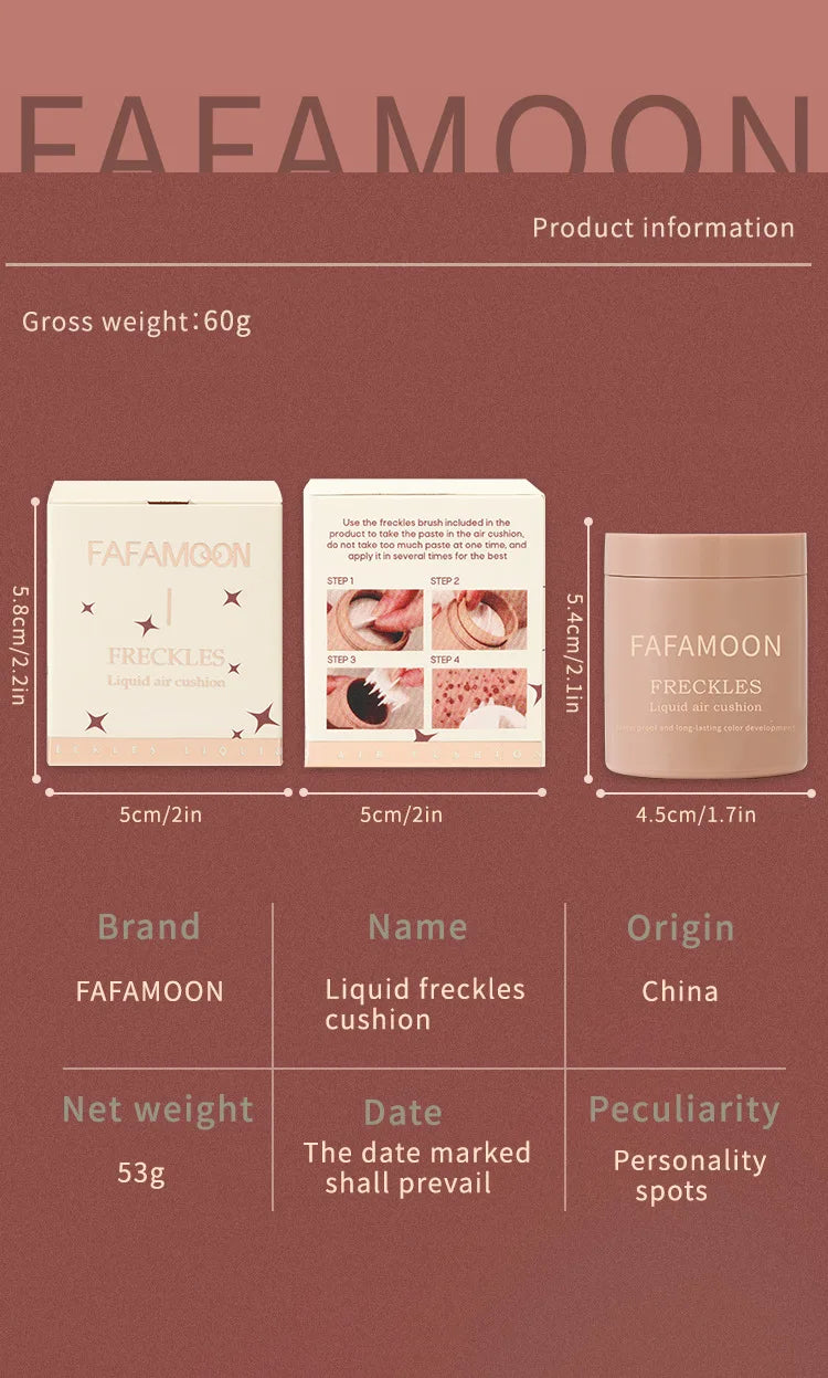 Air Cushion Freckle Stamp Kit – Natural Waterproof Face & Body Freckle Makeup