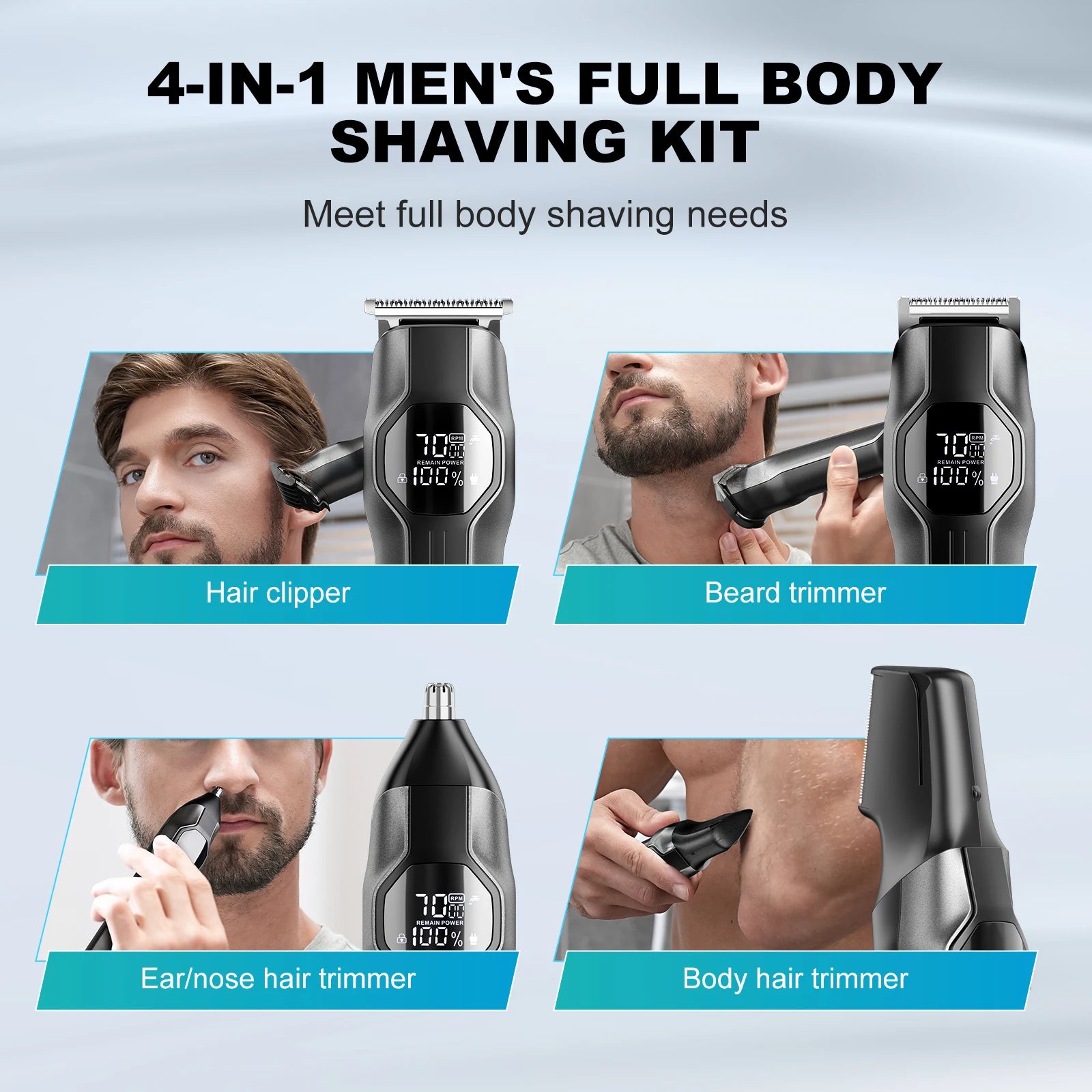 Kensen S30 4-in-1 Cordless Hair Clipper & Trimmer