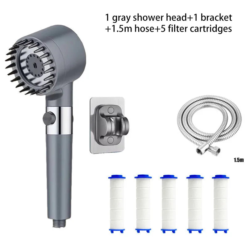4 Modes Shower Filter Head – High Pressure Massage Handheld Showerhead for Bathroom