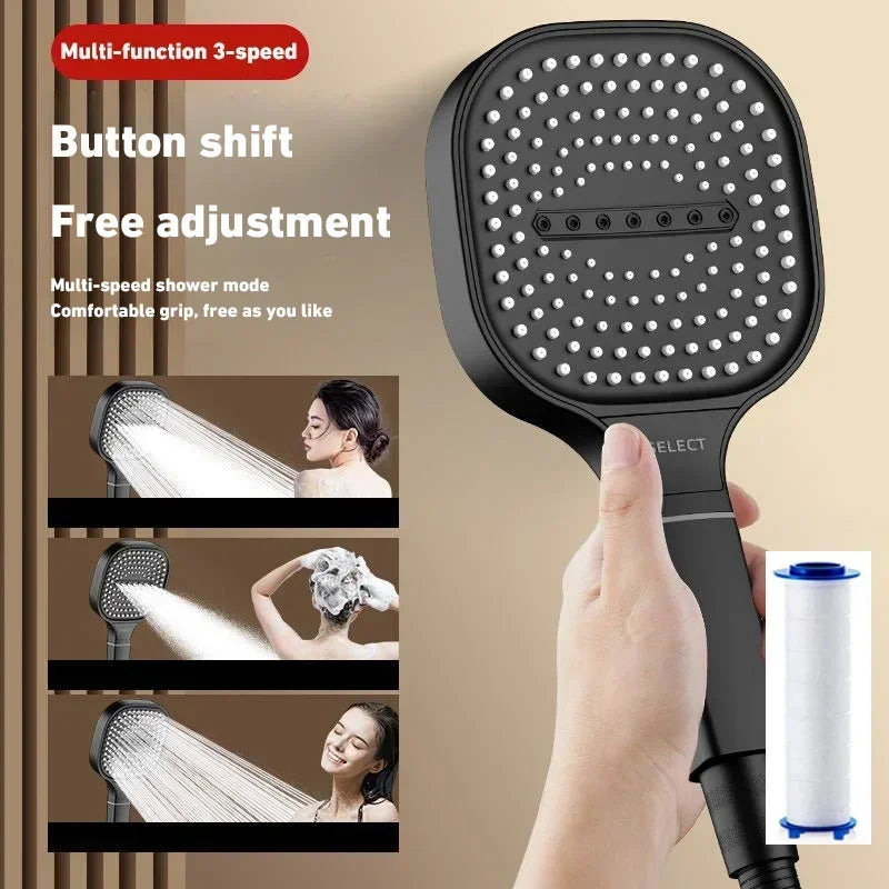 Xiaomi 13cm Large Panel Shower Head – 3 Modes Adjustable High Pressure with Filter