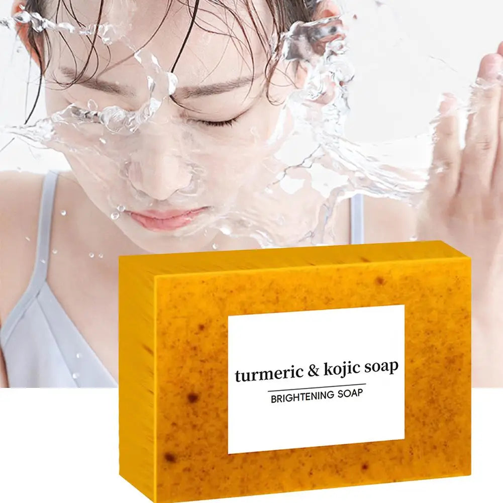 100g Turmeric Handmade Soap – Lemon Kojic Acid Facial & Body Care Bar (1/3/5pcs)