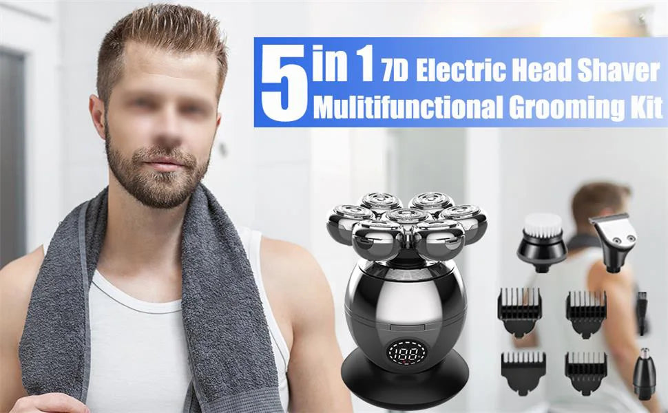 Electric Shaver for Men – 7D Floating Head, Waterproof, Portable Beard Trimmer