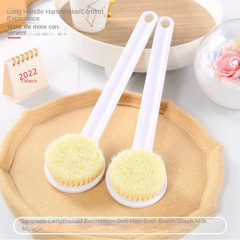 Long Handle Back Brush for Shower – Soft Bristle Body Exfoliating Bath Scrubber