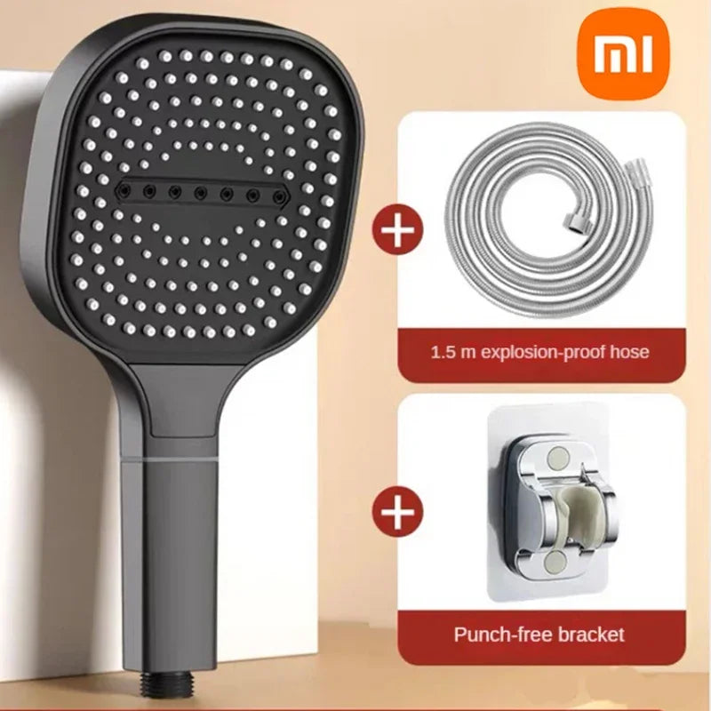 Xiaomi 13cm Large Panel Shower Head – 3 Modes Adjustable High Pressure with Filter
