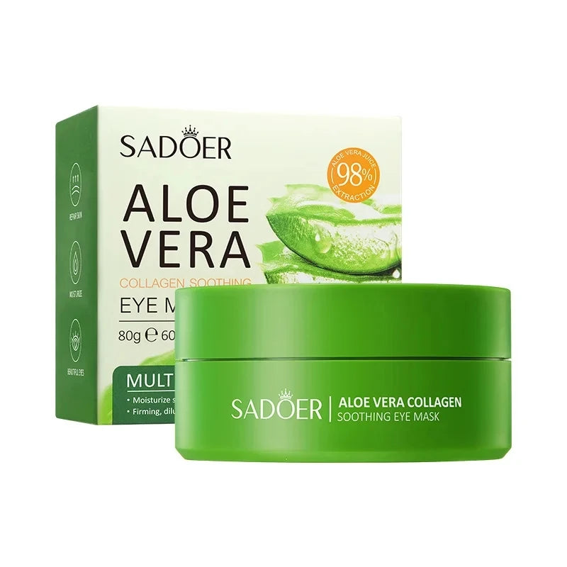 60pcs Aloe Vera Collagen Eye Masks – Anti-Dark Circle & Eye Bag Treatment Patches