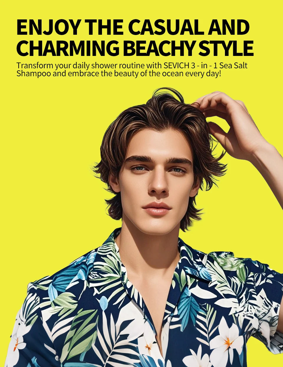 3-in-1 Sea Salt Shampoo – Anti-Dandruff, Oil Control & Moisturizing Scalp Treatment for Men