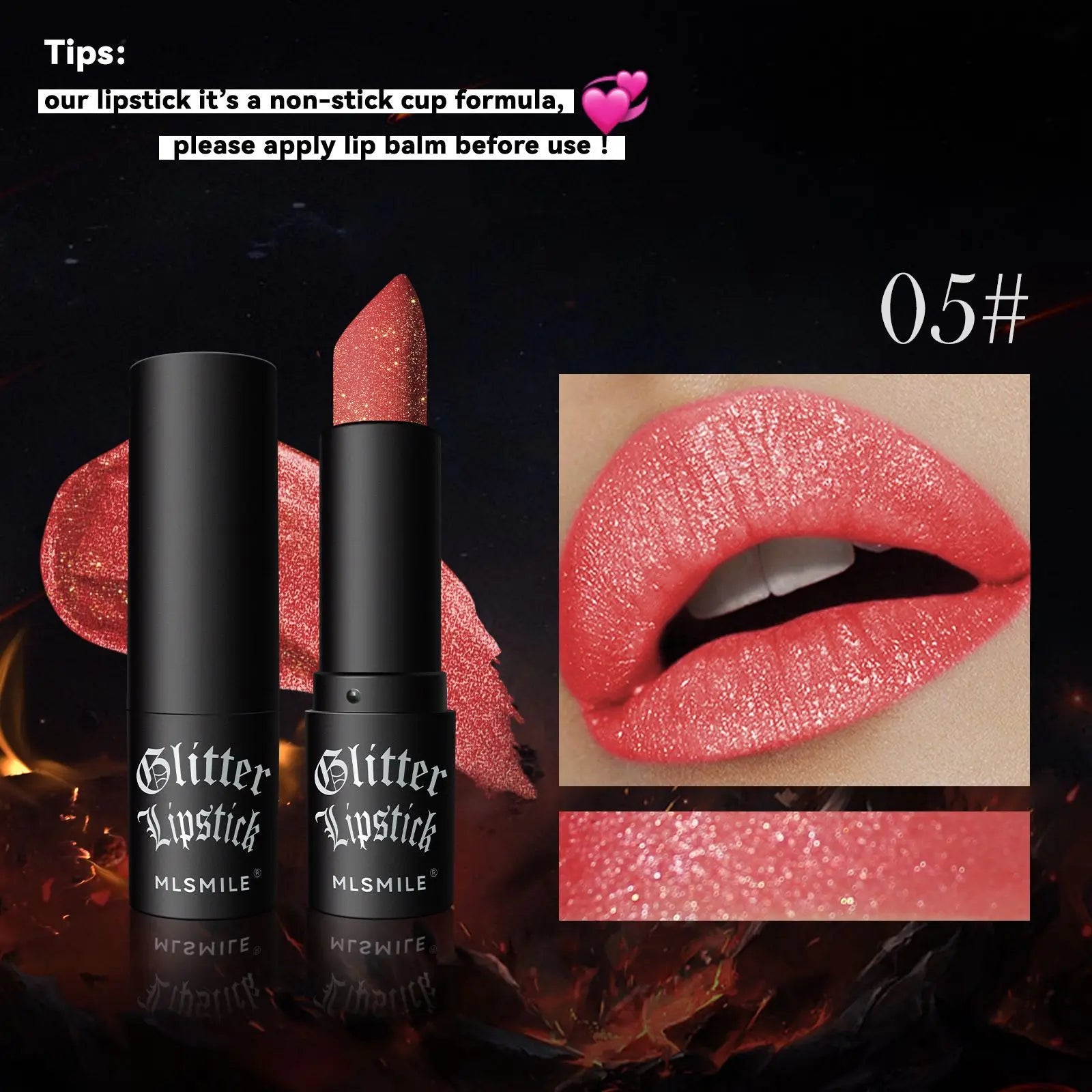 7-Color Glitter Waterproof Metallic Lipstick